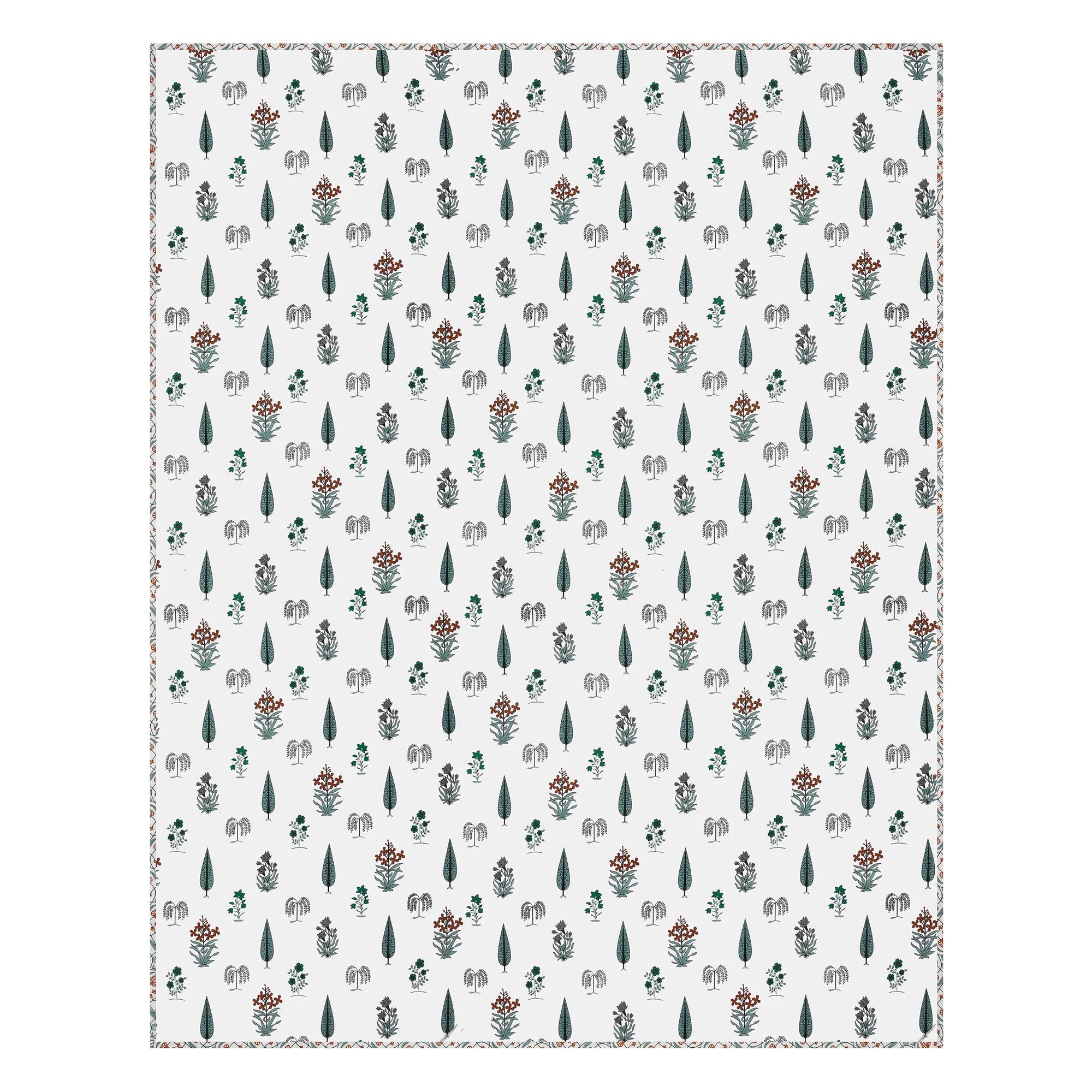 Floral Print 3 Layer Mulmul Feel 100% Pure Cotton Reversible Single Bed Dohar/Quilt/Blanket (60" x 90", White and Orange)